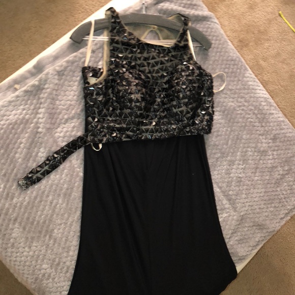 Long gem black 2 piece gown - Picture 1 of 6